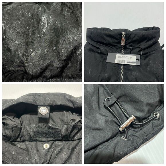NWT Versace 54 XXL Barocco Jacquard Black Goose Down Hooded Puffer Jacket $2,425 - Picture 14 of 16